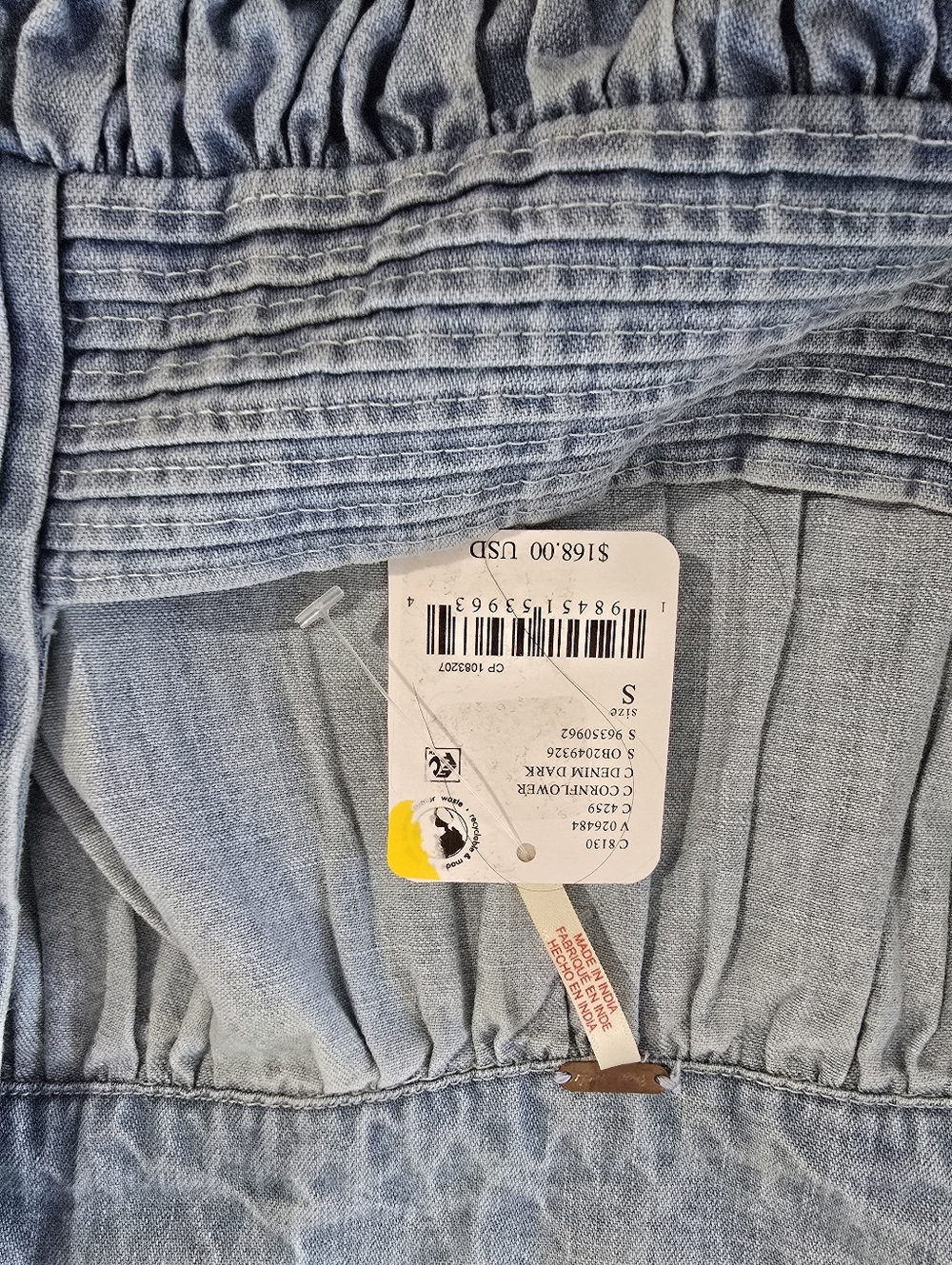 Free People Sonora Denim Mini Dress in Cornflower - Picture 4 of 5